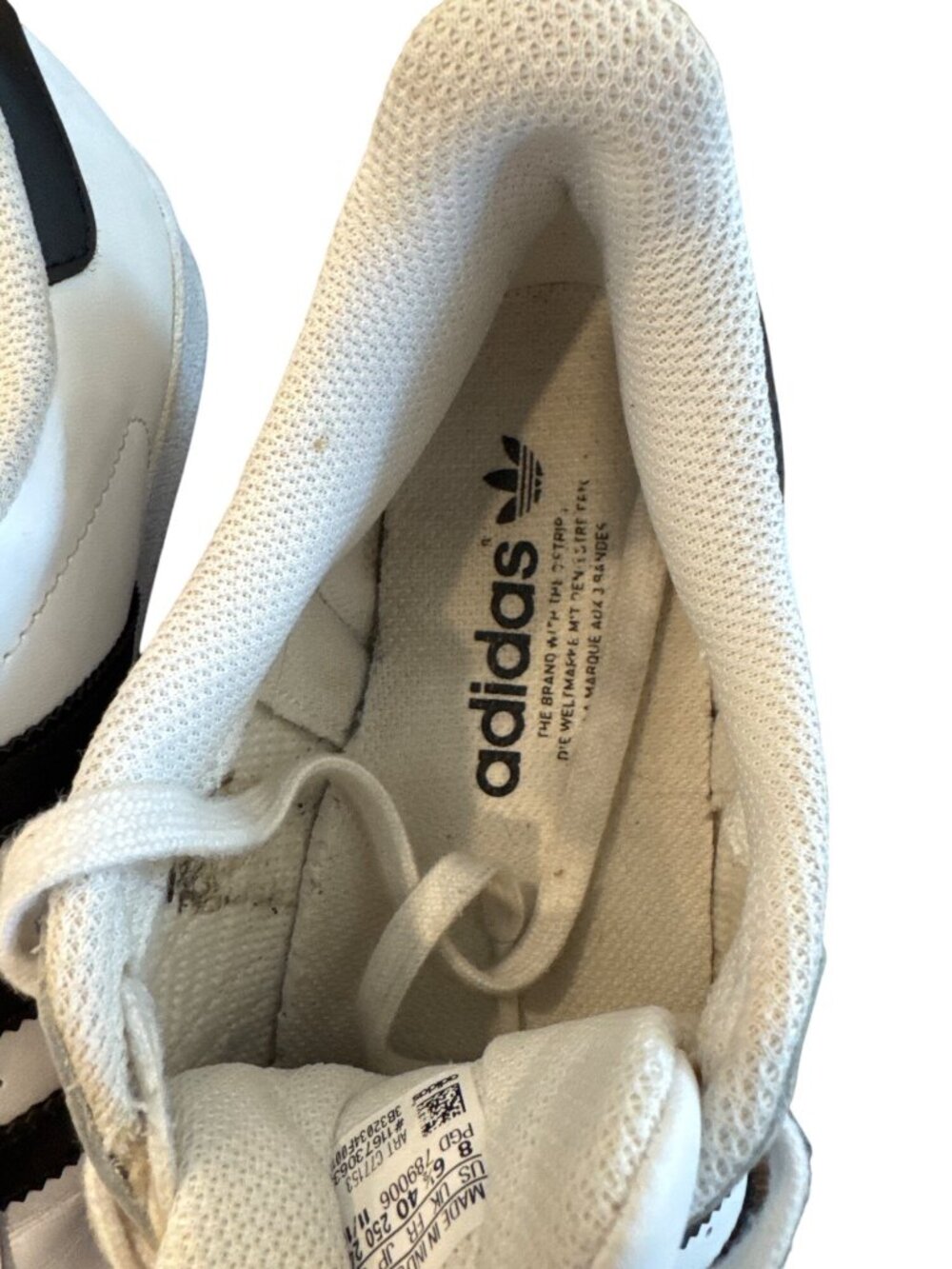 Adidas Superstar White/Black Sneakers Size 8.5 Mens Classic Casual Shoes - Picture 8 of 9